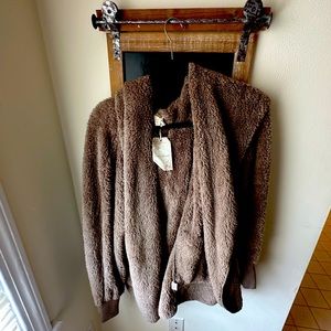 Hazel boutique teddy cardigan hem and thread brand